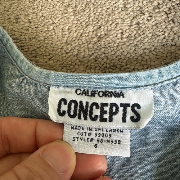 Vtg bear overall denim jean dress 6 - Picture 3 of 5